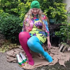 Calzifico Toninelli Opaque Duo Tights - Raspberry Bum