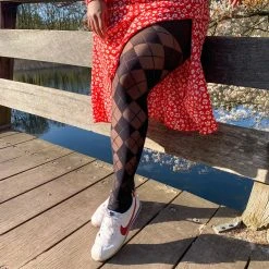 Calzifico Toninelli TIGHTS Semi-Opaque Diamonds - Black