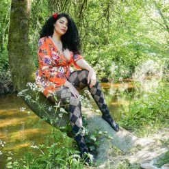 Calzifico Toninelli TIGHTS Semi-Opaque Diamonds - Black