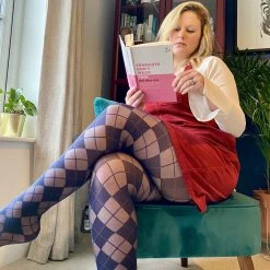 Calzifico Toninelli Semi Opaque Diamonds - Navy TIGHTS