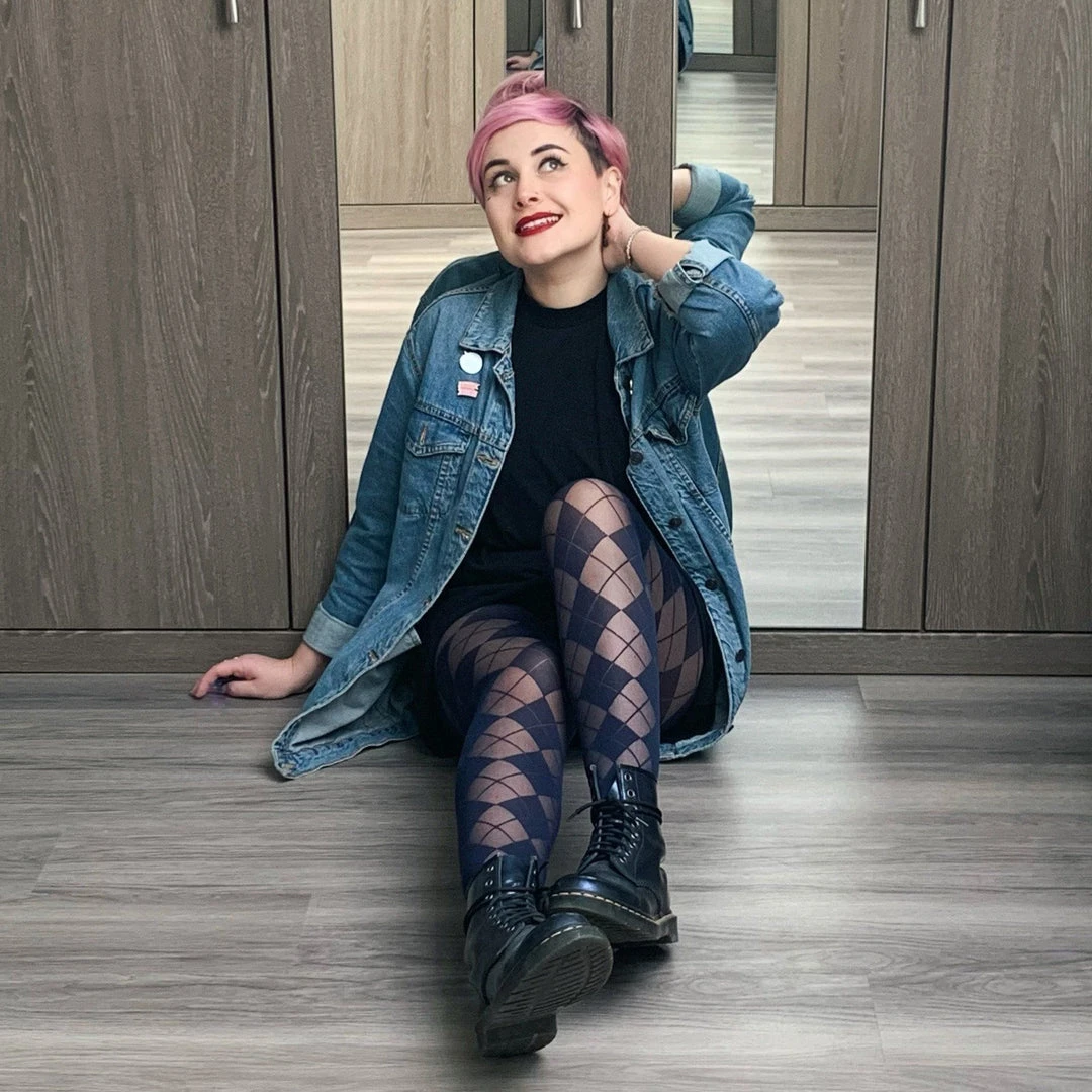 Calzifico Toninelli Semi Opaque Diamonds - Navy TIGHTS