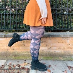 Calzifico Toninelli Semi Opaque Diamonds - Navy TIGHTS