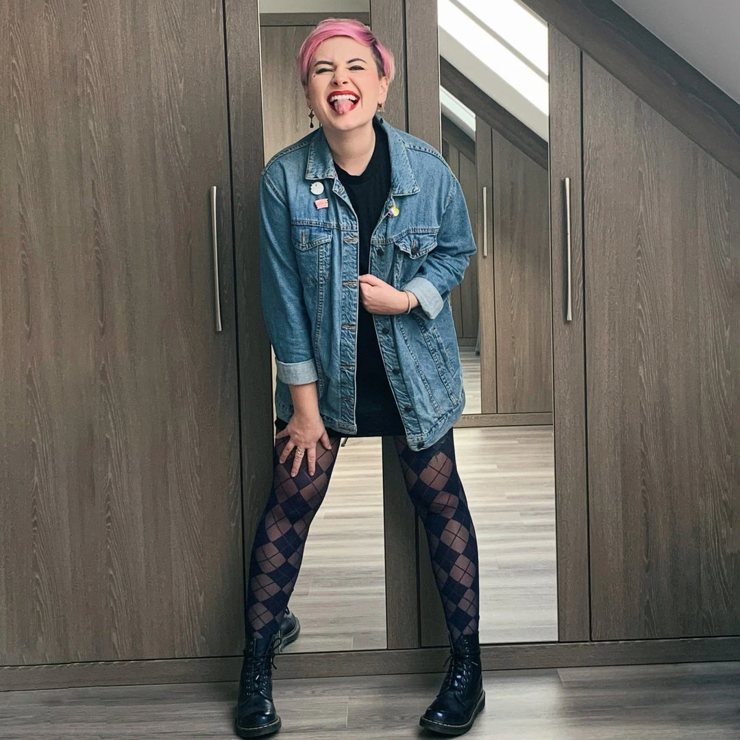 Calzifico Toninelli Semi Opaque Diamonds - Navy TIGHTS