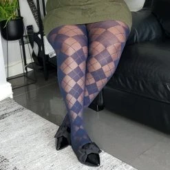 Calzifico Toninelli Semi Opaque Diamonds - Navy TIGHTS