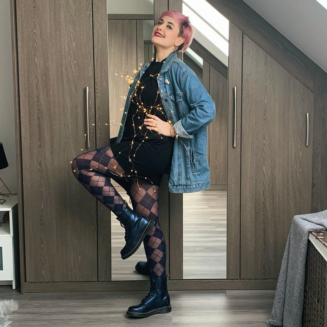 Calzifico Toninelli Semi Opaque Diamonds - Navy TIGHTS