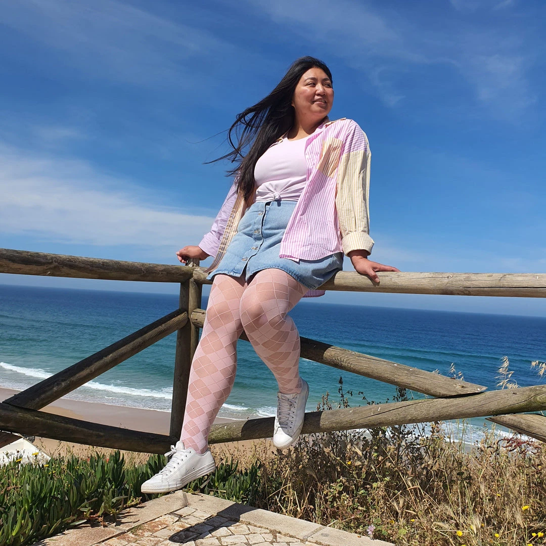 Calzifico Toninelli Semi-Opaque Diamonds - PƩtale De Rose Summer Essentials