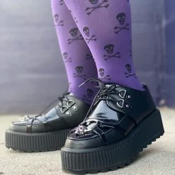 Calzifico Toninelli Opaque Skullz Tights - Forbidden Fruit